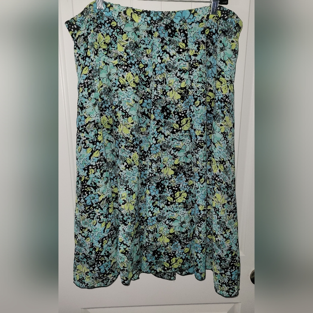 CJ Banks Blue Full Knee-Length Skirt 1X